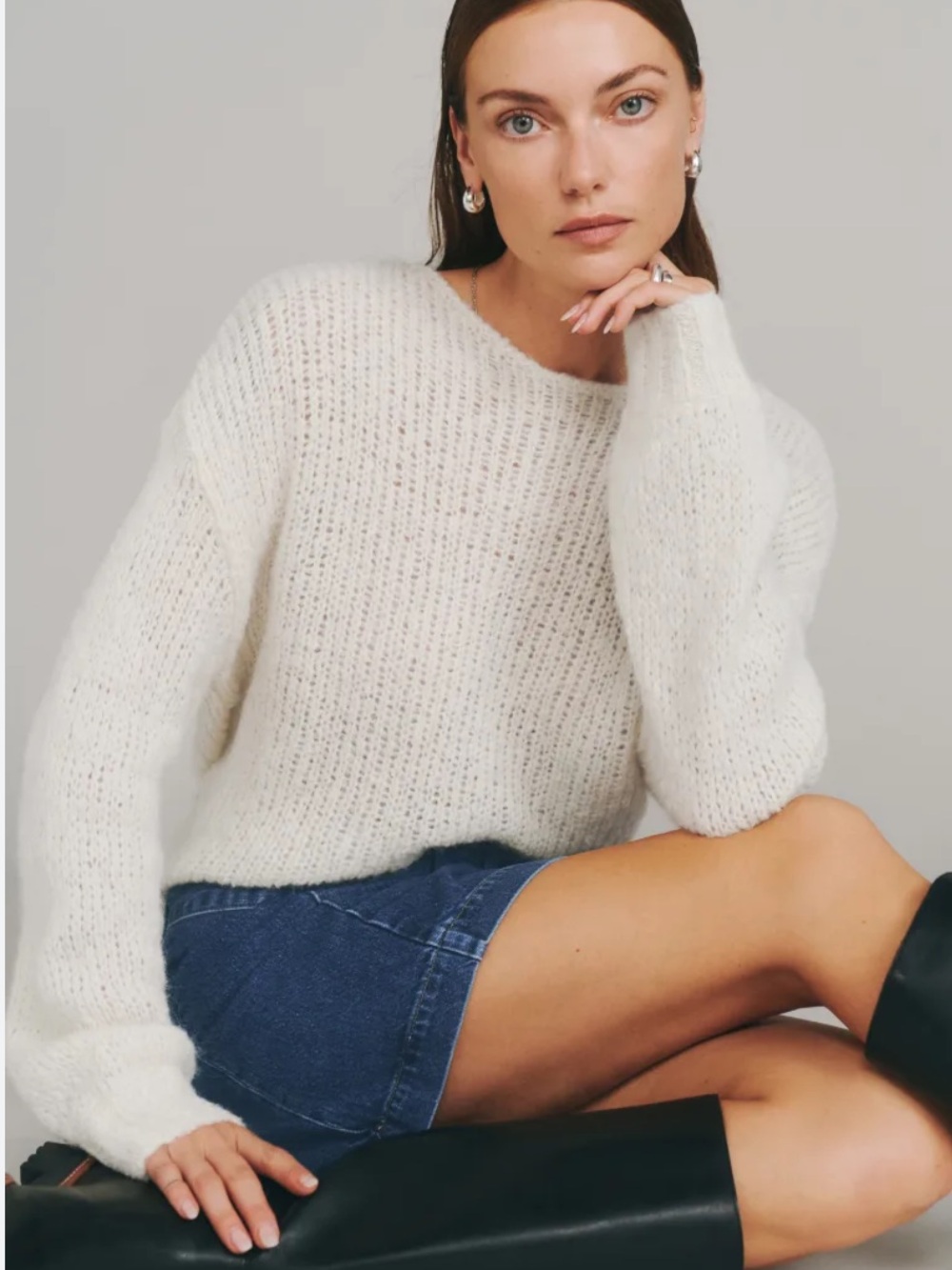Reformation Cream Knit Sweater